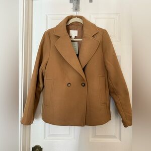H&M Women's Camel Pea Coat - brand new